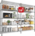 REIBII 58" W 5 Tier Heavy Duty Wire Shelving Unit - 1400LB Metal by REIBII