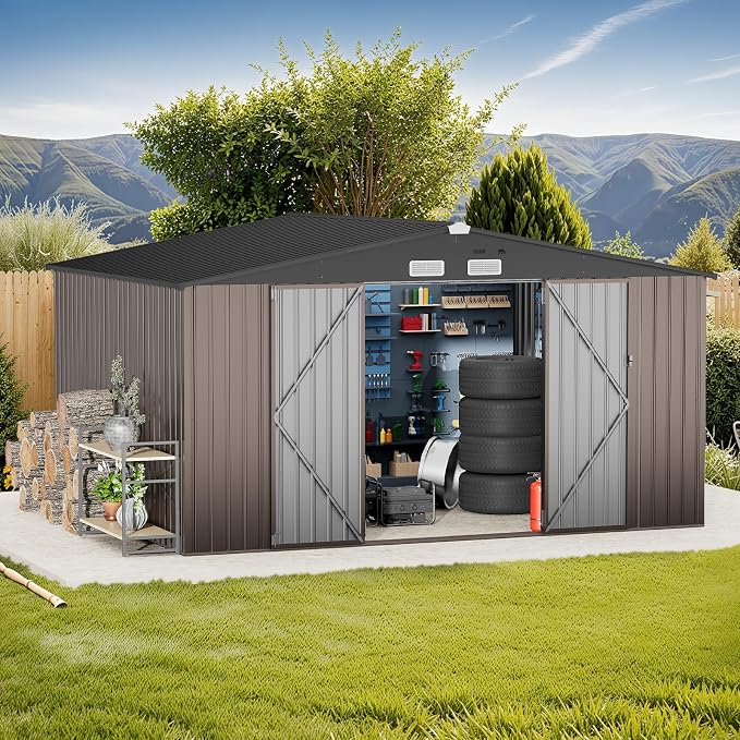GVDV 10X12 FT Outdoor Storage Shed, Durable Metal Outside Storage - Image 7