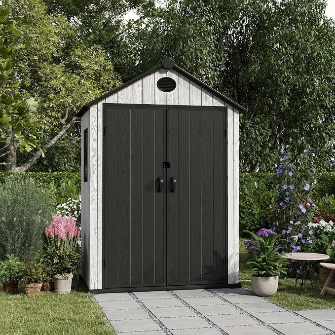 5.3x3.4 FT Resin Outdoor Storage Shed, 135 Cuft Garden Tool Sheds & Outdoor - Image 6