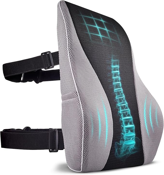 Extra Dense Lumbar Pillow with Double Adjustable Straps by Tularis