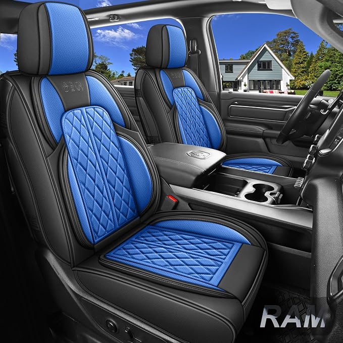 Car Seat Cover Custom Fit for Dodge Ram 1500 2500 3500 2002-2024 Faux Leather by DuDuWang
