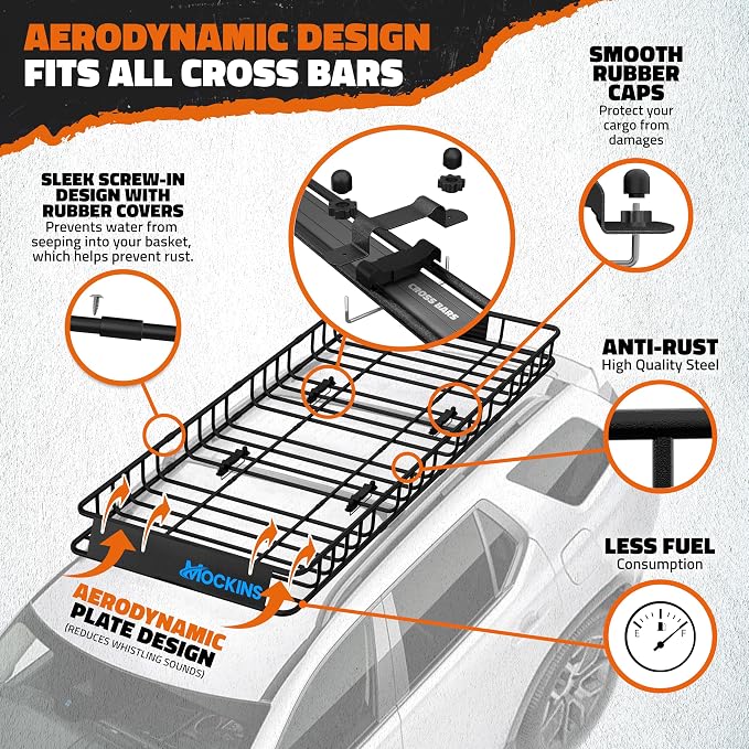 Mockins XL 84"x39"x6" Extendable Roof Rack Cargo Carrier & 35 CuFt Waterproof - Image 4
