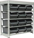 King's Rack Bin Rack Boltless Steel Storage System Organizer w/ 12 Plastic Bins by Unknown