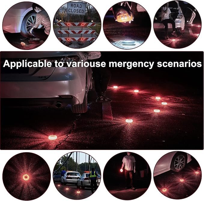 LED Road Flares 6Pack Roadside Emergency car kit Emergency Road Flares Kit - Image 5