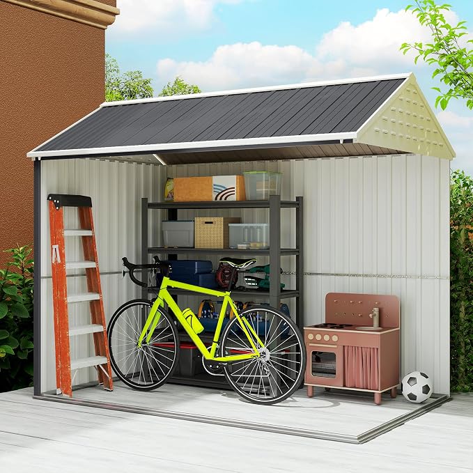 Outsunny 8' x 6' Outdoor Storage Shed, Metal Garden Shed - Image 9