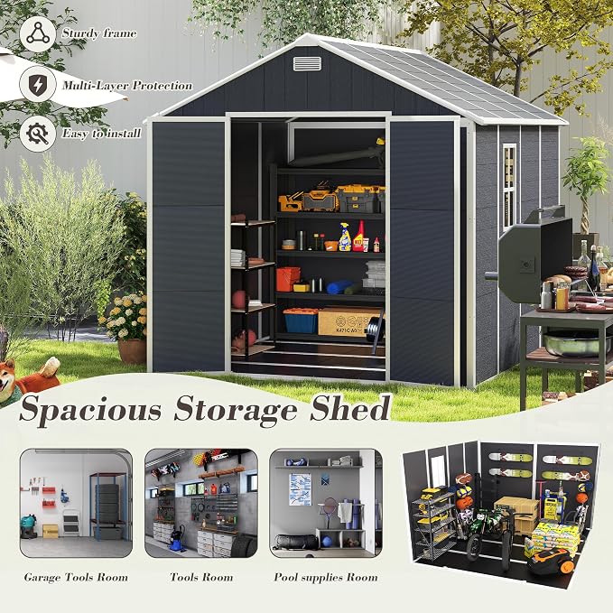MyVoice 8x8 FT Outdoor Resin Storage Shed - Image 4