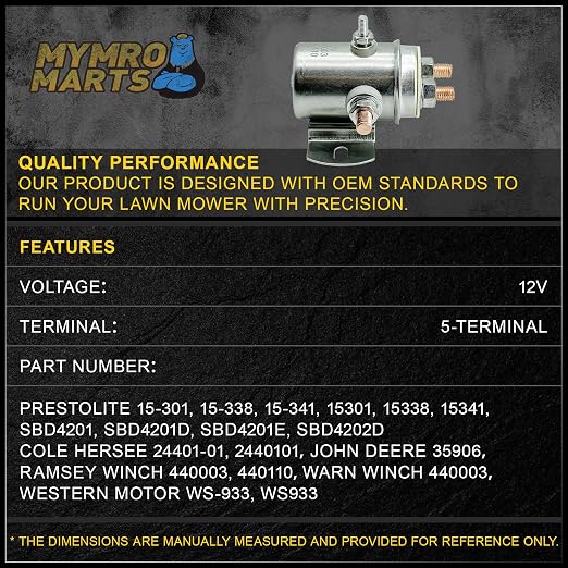 240-01009 Winch Motor Golf Cart Solenoid Compatible with/Replacement - Image 3