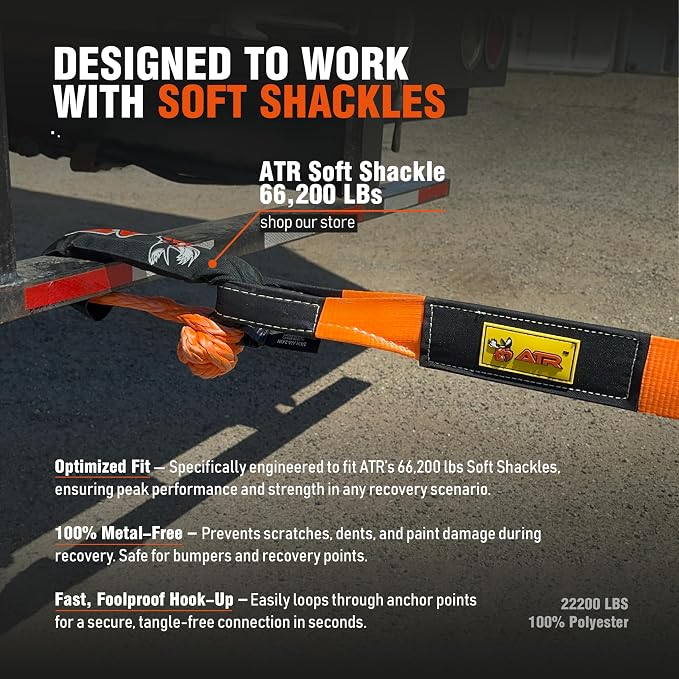 ATR Recovery Tow Strap 3" x 20ft – 22, 200 lbs Breaking Strength, Heavy Duty - Image 7