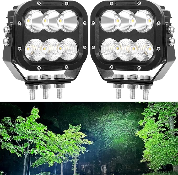 Cube LED Off Road Lights, 5 Inch 120W 10000lm IP68 LED Driving Lights Pods - Image 7