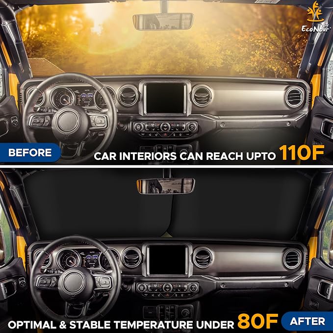 EcoNour 2-Piece Windshield Sun Shade - Image 5