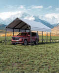 13'x21'x11' Oversized Metal Carport, Steel Heavy Duty Car Ports by GarveeLife