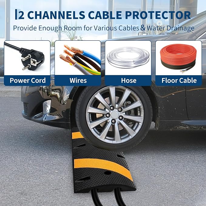 6FT Speed Bumps Wite End for Road, Heavy-Duty 25, 000 Lbs Capacity Traffic - Image 4