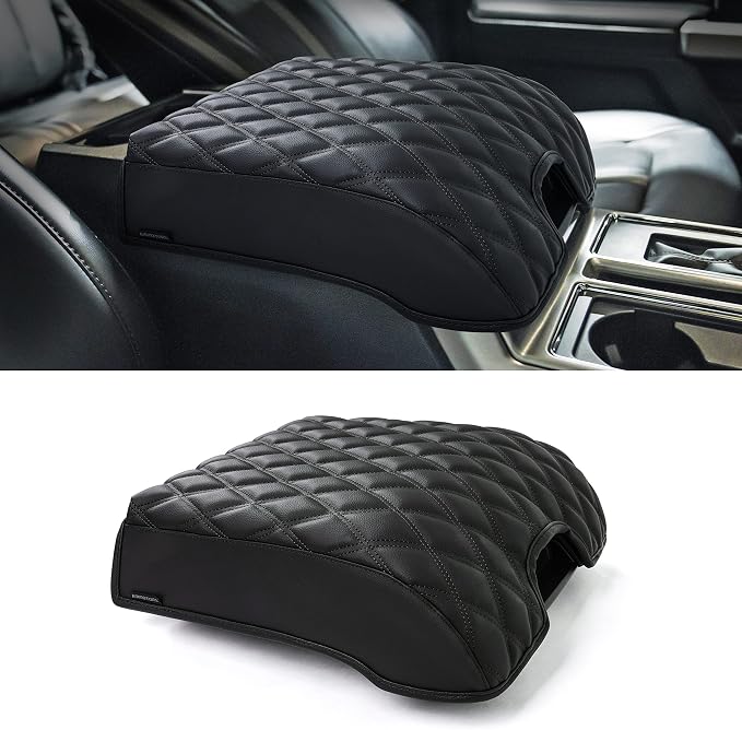 KMMOTORS F150 Center Console Cover, Thick Armrest Cushion, Interior Accessories by KMMOTORS