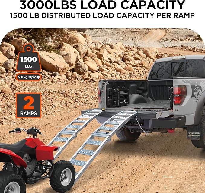 Rockland Foldable Arched Aluminum Loading Ramp, 1500 LBS Loading Capacity - Image 2