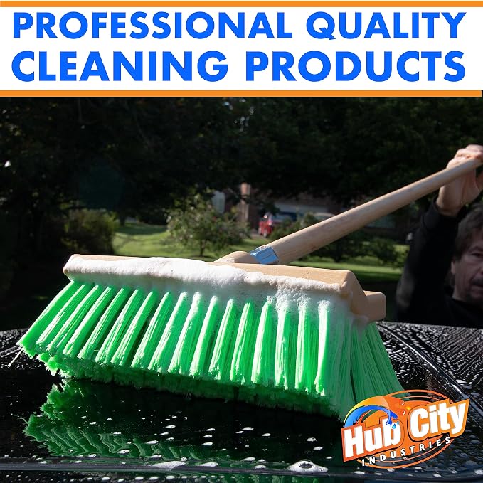 Hub City Industry 10- inch Car Wash Brush, Bi- Level Brush, Soft Nylon Bristle - Image 6