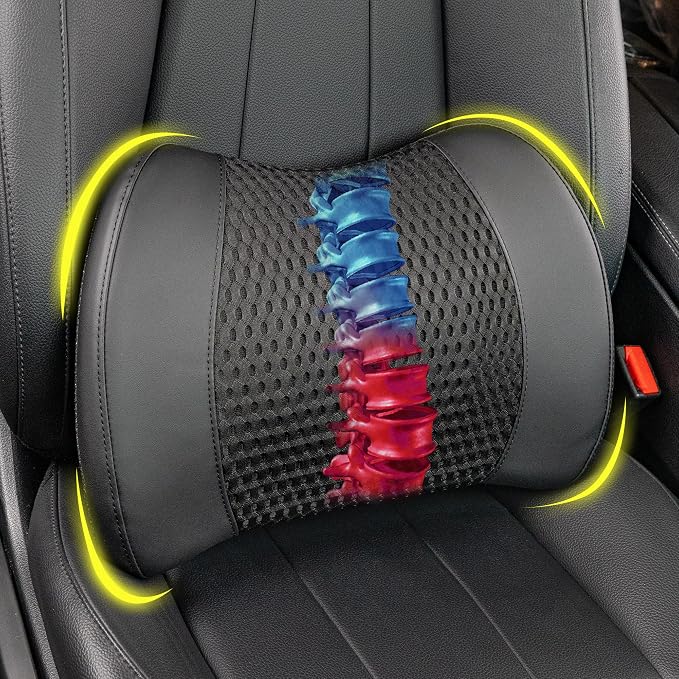 Memory Foam Lumbar Support Cushion Relieves Lower Back Pain Car Seat Office by LoftyAim