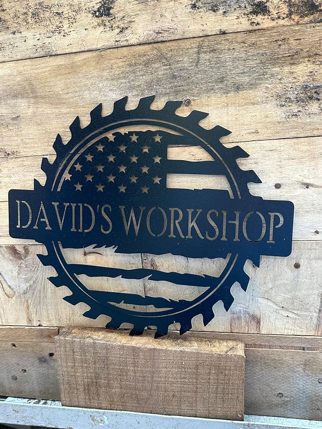 Custom American Flag Metal Shop Sign Gift - Image 3