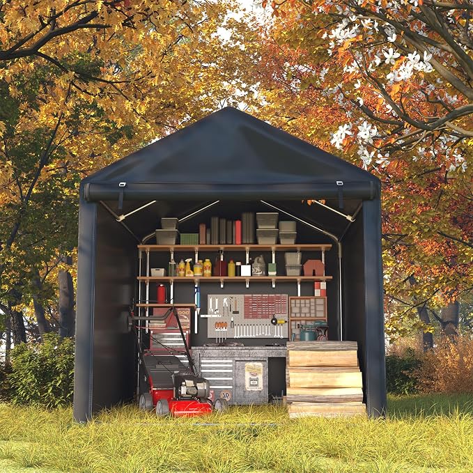 EROMMY 5x7 FT Carport Storage Shed, Heavy Duty Outdoor Storage Shed - Image 7