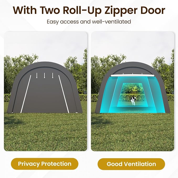 Kiss the Water Carport, Round Portable Garage, Steel Heavy Duty Carport - Image 5