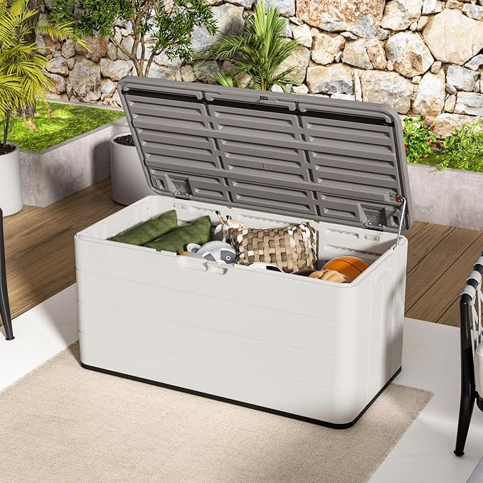 Premium Pro Edition 100 Gallon Lockable Resin Deck Box, Waterproof & - Image 3