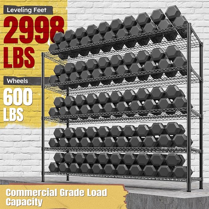 REIBII 85.7"H Storage Shelves 2998LBS Metal Shelving Units - Image 5