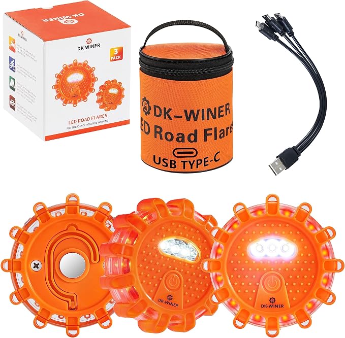 LED Road Flares Roadside Emergency car kit Emergency Road Flares Kit by DK-WINER