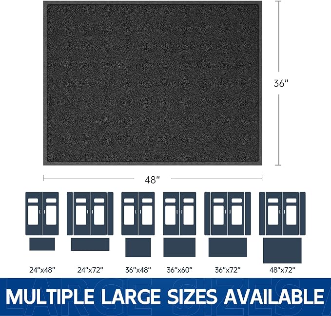 Sturdy Front Door Mat, Fade Resistant, Waterproof Low Profile Entry Mat - Image 2