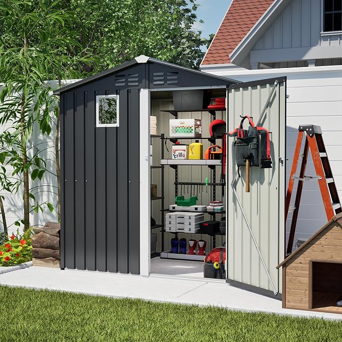 6x4 FT Outdoor Storage Shed, Metal Shed - Image 4
