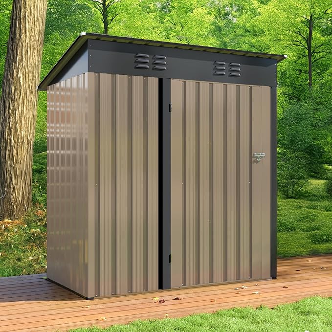WKM 5x3 FT Outdoor Storage Shed, Utility Metal Tool Storage by Unknown