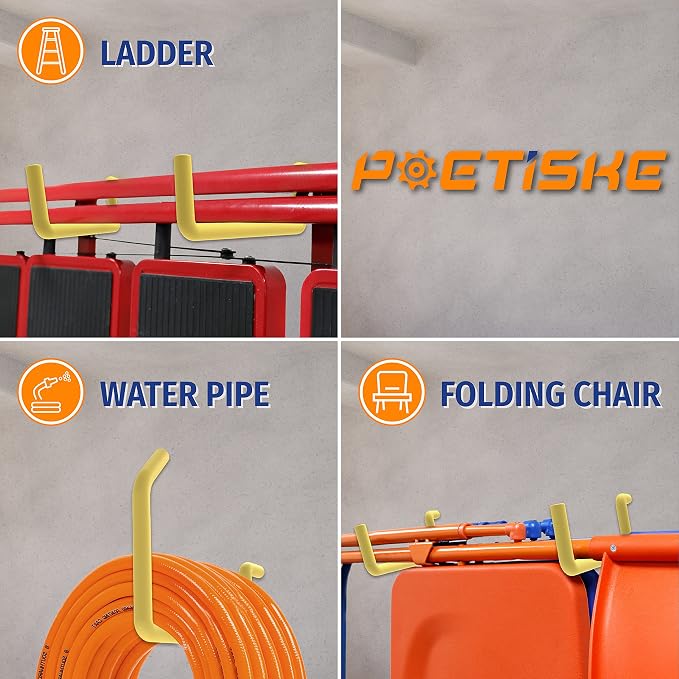 unp POETISKE Screw in Ladder Bike Hooks Ceiling Hanger Wall Mounted Bicycle - Image 8
