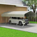 12x20ft Heavy Duty Metal Carport – Outdoor Galvanized Garage, Sturdy Structure by Unknown