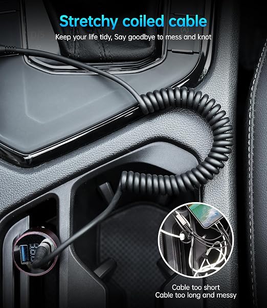 USB C Cable 3A Fast Charging 5FT Coiled USBC to USBC Charger Cable - Image 5