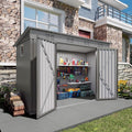 9x4 FT Lean to Shed with Window, Metal Sheds & Outdoor Storage with 6 Vents and by Jaxenor