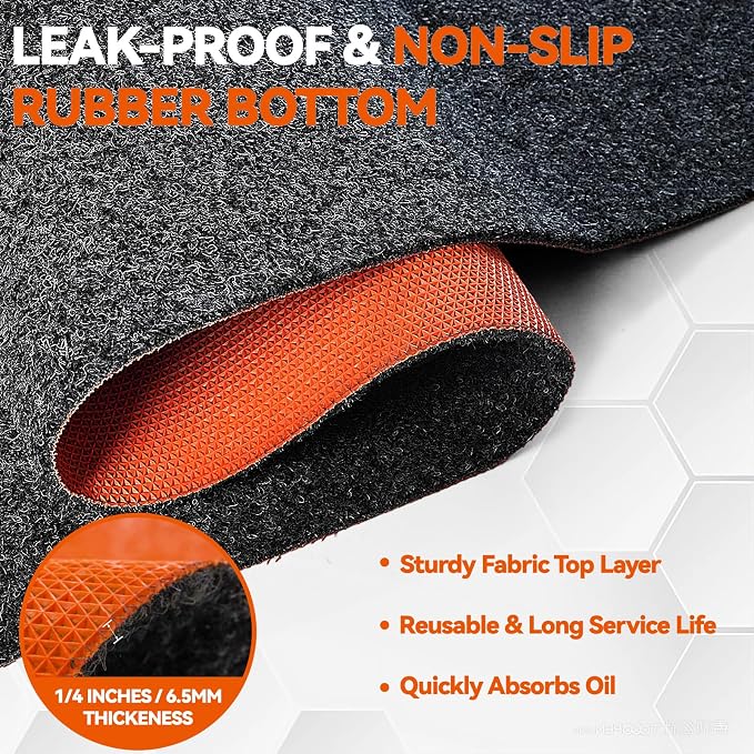 59" x 71" Heavy Duty Oil Spill Mat, Upgraded Garage Floor Mat - Image 2