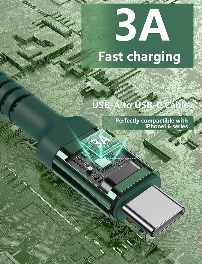 USB to USB C Cable Fast Charging 10FT USB A to USB C Charger Cord, Upgraded - Image 3