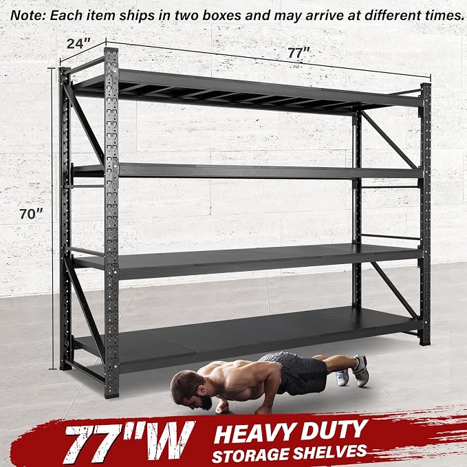 9000LBS Heavy Duty Garage Shelving Units, Metal Garage Shelves, Large Storage - Image 2