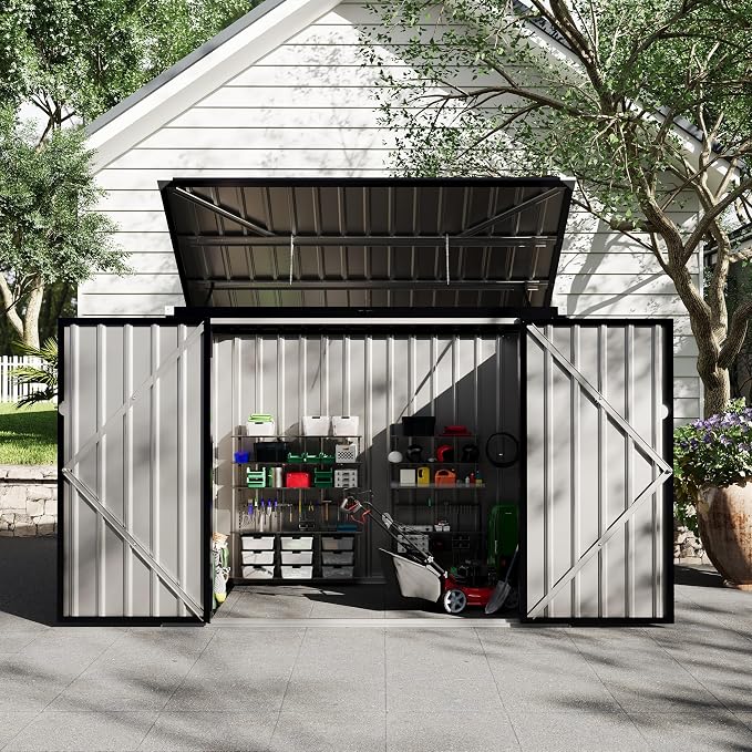 Outdoor Trash Can Storage 2 Binsgarbage Bin Storage Shed, 3x6 FT Garbage Bin - Image 9