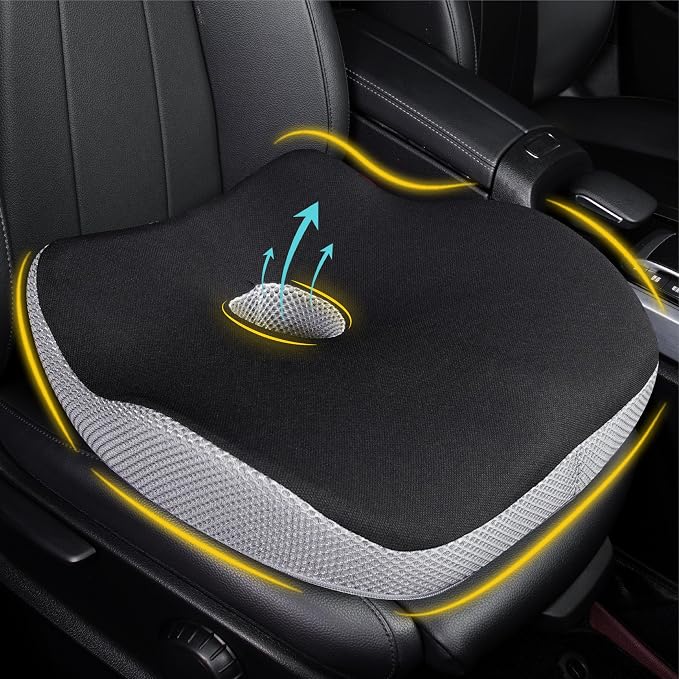 Car Seat Cushion, Ergonomic Memory Foam Car Cushion by Allaboutsla