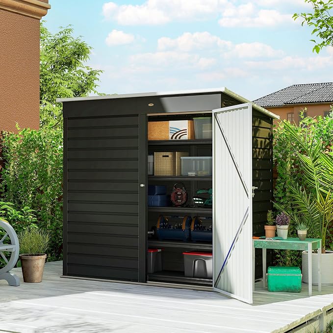 Outsunny 6' x 4' Outdoor Storage Shed, Metal Garden Tool Shed by Outsunny