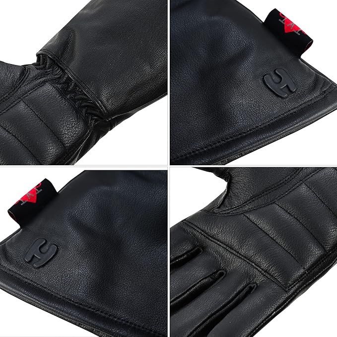 Hugger Women’s Classic Motorcycle Glove Seasonal Wind Stopper Lined Gauntlet - Image 3