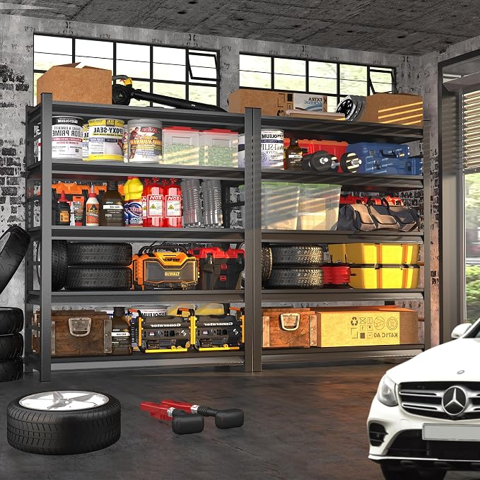 63''H Garage Shelving 3000 LBS Heavy Duty Garage Storage Shelves, Adjustable 5 - Image 2