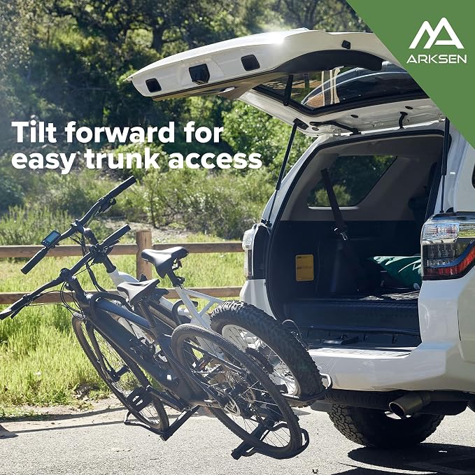 Arksen Hitch Mounted Bike Rack Smart Tilting 2-Bike Platform Style 150 lbs - Image 5