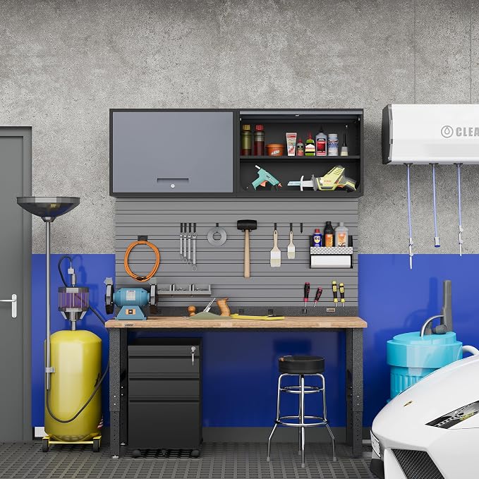 Metal Storage Cabinet Black&Gray Wall Cabinets - Image 7
