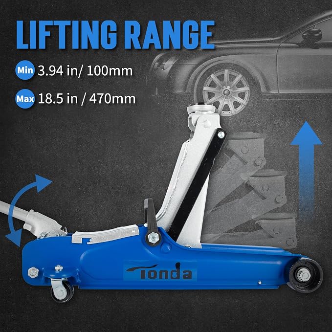 TONDA Low Profile Car Jack, 2.5 Ton Hydraulic Trolley Floor Jack - Image 2