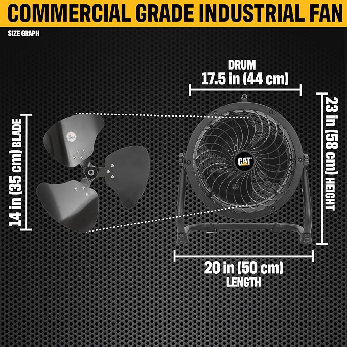 CATERPILLAR 14 inch Heavy Duty Industrial High Velocity Drum Air Circulator - Image 2