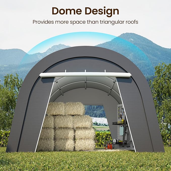 Kiss the Water Carport, Round Portable Garage, Steel Heavy Duty Carport - Image 3