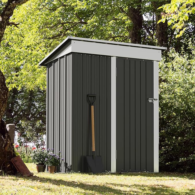 Devoko Outdoor Storage Shed 5 x 3 FT Lockable Metal Garden Shed Steel - Image 2