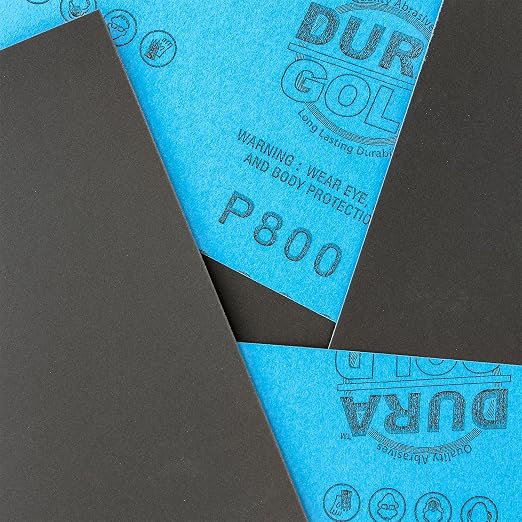 Dura-Gold Premium 800 Grit Wet or Dry Sandpaper Sheets, 5-1/2" x 9", Box of 25 - Image 2