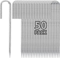 12 inch Fence Stakes Heavy Duty 50-Pack J Hook Rebar Ground Stakes Anchor by Besitu