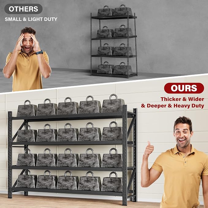 5000LBS Heavy Duty Garage Shelving Units, Metal Garage Shelves, Large Storage - Image 7